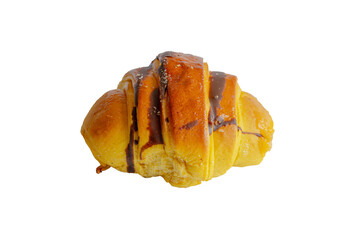 Chocolate Croissant with Glaze on transparent Background