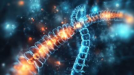 Abstract DNA Structure with Vibrant Colorful Background