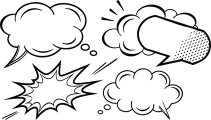 Hand Drawn Comic Speech Bubbles and Effects