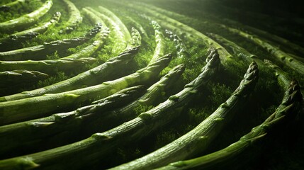 Asparagus Circular Pattern in Ultra-Detailed Hyper-Realism