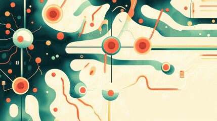 Abstract Colorful Design with Organic Shapes and Lines