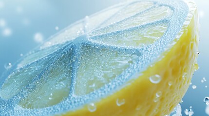 Closeup Image of Fresh Yellow Lemon Slice