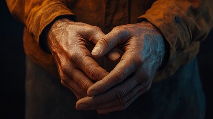 Man Gently Holding a Small Hand in His Own