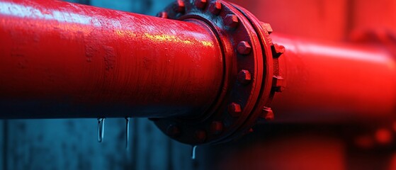 Close-up of Red Metal Pipe Isolated on White Background