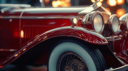 Vintage Car Close-Up: Detailed and Realistic Representation