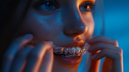 Close-Up Photo of Woman Holding Plastic Braces