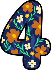 Floral number 4 design