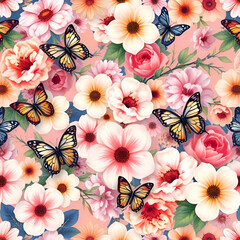 flowers and butterflies