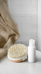 towel on a bathroom, bath accessories on wooden background, spa, white, bath, beauty, massage, aromatherapy, relax, natural, soap, health, treatment, care, closeup, body, relaxation