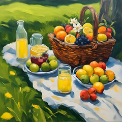 still life with fruits