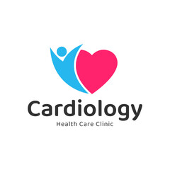 Cardiology medical care logo design.