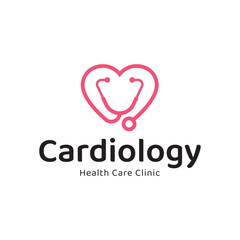 Cardiology medical care logo design.