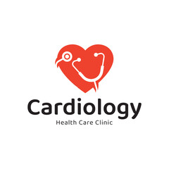 Cardiology medical care logo design.