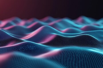 Abstract Digital Background with Blue Binary Code and Glowing Light Streaks