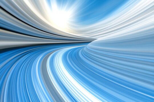 Abstract Digital Background with Blue Binary Code and Glowing Light Streaks