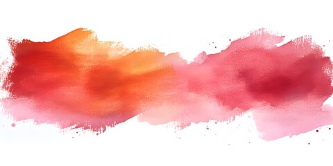 Obraz premium Watercolor red and orange brush strokes on a white background