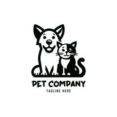Vector Pet Shop Logo Design Template. Pet company logo. Dog and cat animal pet logo design inspiration. Pet company monogram