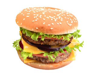 Hamburger isolated on white
