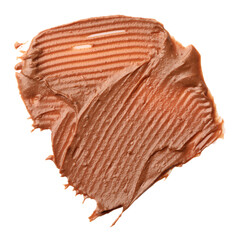 Sample of tasty nut butter isolated on white, top view