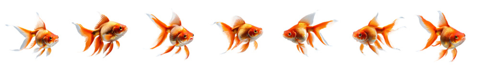 Fototapeta premium a vibrant school of goldfish gracefully gliding through the water