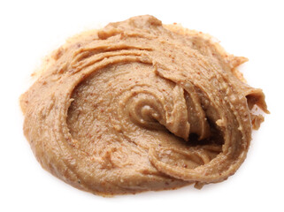 Sample of tasty nut butter isolated on white