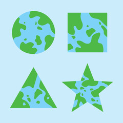 Earth texture geometric shapes collection