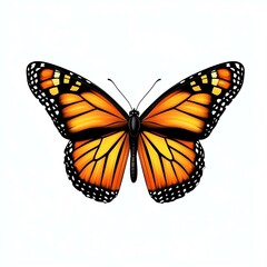 Fototapeta premium A vivid butterfly with striking orange and black wings, symbolizing beauty and transformation in nature.