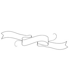 continuous line drawing white background ribbon vector
