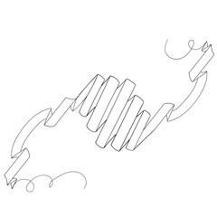 continuous line drawing white background ribbon vector