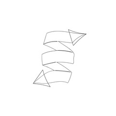 continuous line drawing white background ribbon vector