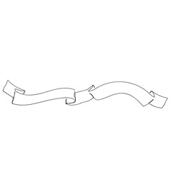 continuous line drawing white background ribbon vector