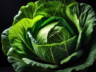 Obraz premium An image of a green cabbage with vibrant leaves