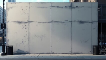 A blank street concrete wall for mural