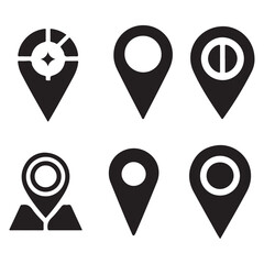 Location Pointer Icon Set Diverse Map Pin Symbols for Navigation