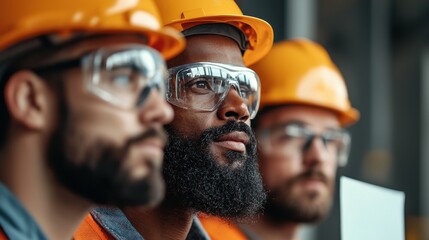 Safety training event for construction workers urban site professional workshop indoor environment close-up view teamwork and leadership