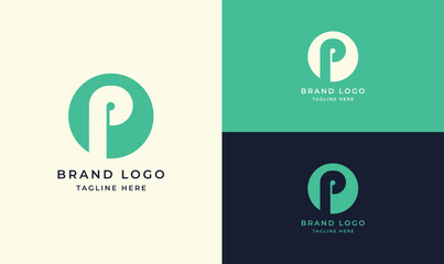 old Letter P Logo Design &ndash; Modern Minimalist Circle Typography and Geometric Vector Logo