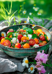 Delicious spring summer warm salad