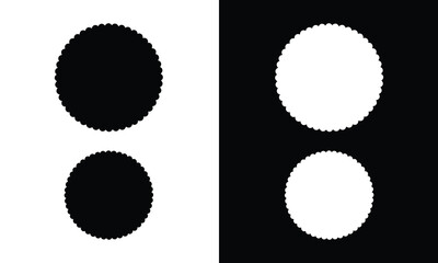 Border frame scallop edge rectangle, oval, round vector shape. Wave scallop squiggle cute simple rectangle border set. Simple wavy squiggly line retro photo picture frame. Vector illustration