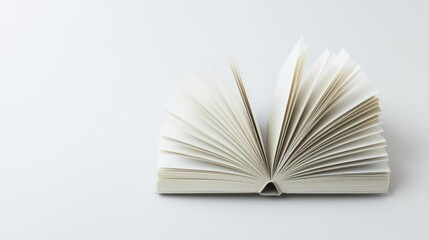 Open Book With Fanned Pages On White Background