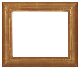 Wide wooden picture frame in PNG format on a transparent background.