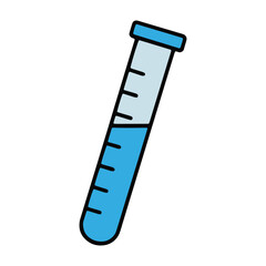 Chemical test tube icon. Laboratory glassware for experiments, research, and analysis. Represents chemistry, biology, and biotechnology concepts. Vector illustration.