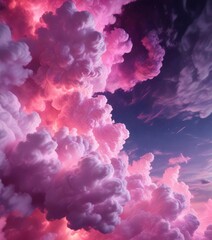 Fototapeta premium Swirling clouds of pink and purple light that seem to defy the laws of physics, vortex, surreal