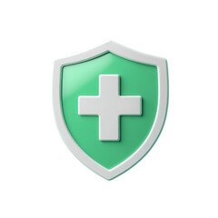 Obraz premium Medical Shield Icon 3D PNG