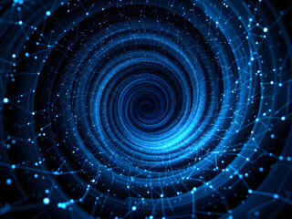 A vibrant blue cosmic swirl against a starry night sky, capturing the essence of galactic motion and celestial beauty.