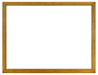 A narrow frame of a painting in a classic design on a transparent background, in PNG format.