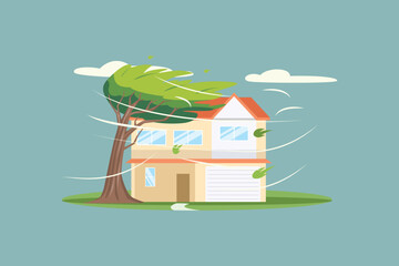 Natural Disaster concept. Colored flat vector illustration isolated.