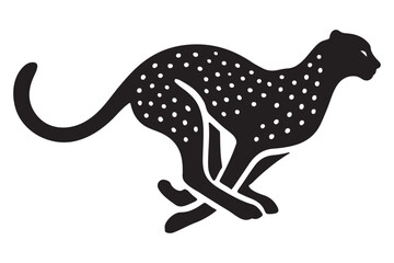 Dynamic Silhouette of a Running Cheetah Vector Illustration for Print
