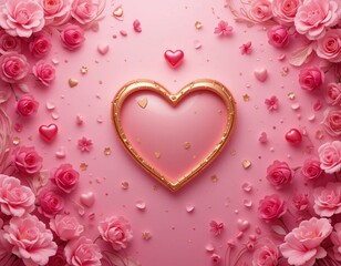 pink rose petals on red background