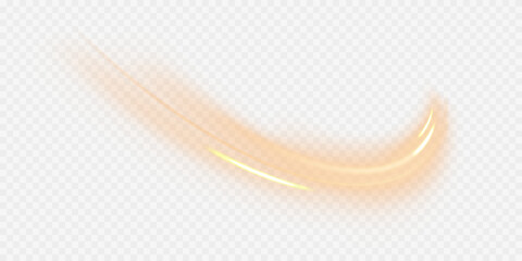 Festive gold stripe on white background. Yellow curl twirl for the holidays. Gold colored curve rope. Vector png twirl, line, curve, rope, stripe design element.