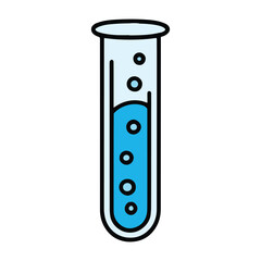 Laboratory test tube icon. Glassware for scientific experiments, research, and chemical reactions. Ideal for chemistry, biology, and biotech themes. Vector illustration.